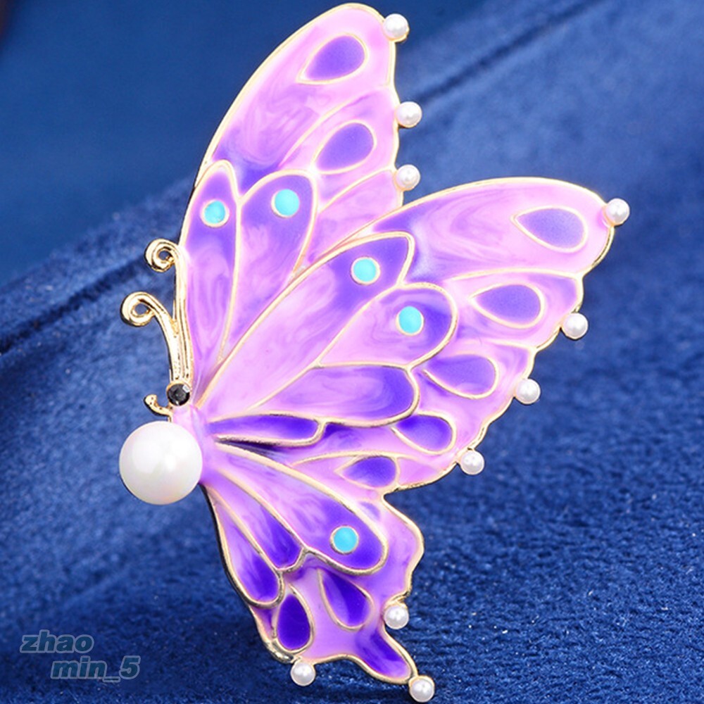 Stunning Blue Rhinestone Butterfly Brooch Pin For Women - Big Crystal Empress Monarch Wing Lapel Pin - Elegant Dress Accessory For Wedding, Christmas, Birthday Gift