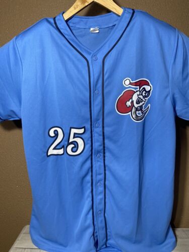 Corpus Christi Hooks Minor League Baseball Blue Christmas Jersey #25 Size Large - Picture 1 of 6