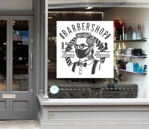 Fryzura 3D C440 Barber Shop Naklejka na okno Naklejka ścienna Tapeta Mural Amy - Zdjęcie 1 z 10