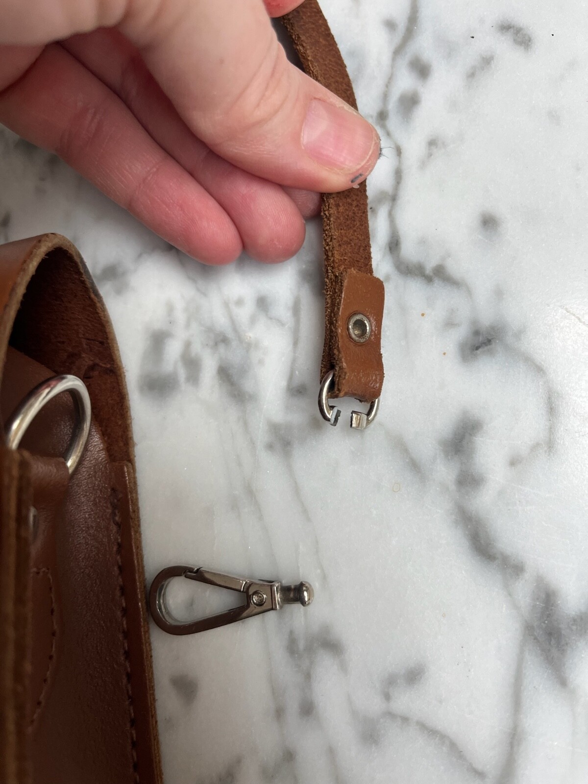 The Cambridge Satchel Co 7.5 Inch Pushlock Bag in Vintage / Light Brown DAMAGED image 7