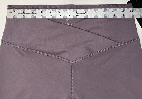 Danskin Women's Crossover Waist Crop Leggings Size LARGE Purple Yoga Pants NWT - Picture 6 of 24