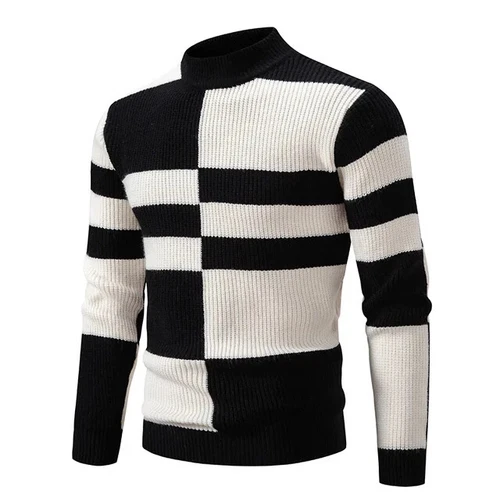 Men's New and Winter Casual Warm Neck Sweater Knit Pullover Autumn Tops Sweater - Picture 37 of 41