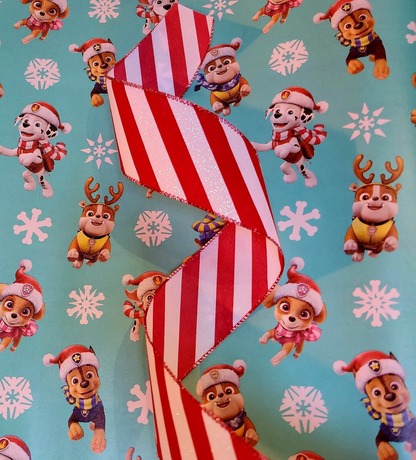 paw patrol wrapping paper pink