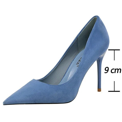 Sexy Damen-Pumps spitz zulaufend dünne High Heels modische Stilettos Partyschuhe - Bild 7 von 29