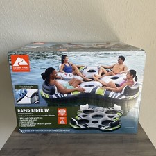 Galleggiante Quadruplo Gonfiabile Ozark Trail Rapid Rider Per Fiume, Blu E Bianco