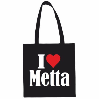 Tasche Beutel Baumwolltasche I Love Metta Schulbeuten Einkaufstasche Sporttasche