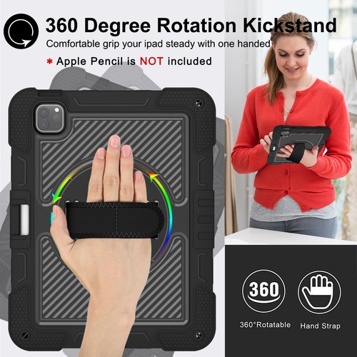Handle Tablet Case For iPad Pro 11/Air 2024/Mini 7/10th 10.9" Stand Cover Strap - Picture 6 of 57