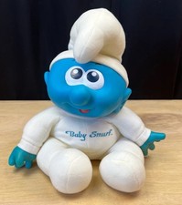 Vintage 1984 Peyo BABY SMURF 16 Plush Doll Vinyl Head Hasbro Super Rare Smurf