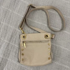 Hammett Tony Small Leather Crossbody Bag Nude Gold 