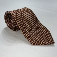 100 Silk Tie Zadi Andrews Made In Italy Dark Red  Multi Gold Tones
