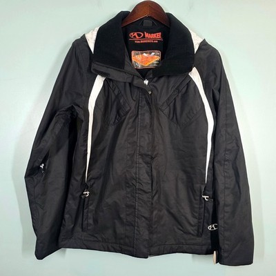 Marker Womens Ski Jacket Black White Hooded Winter Coat Size 8 RN73344