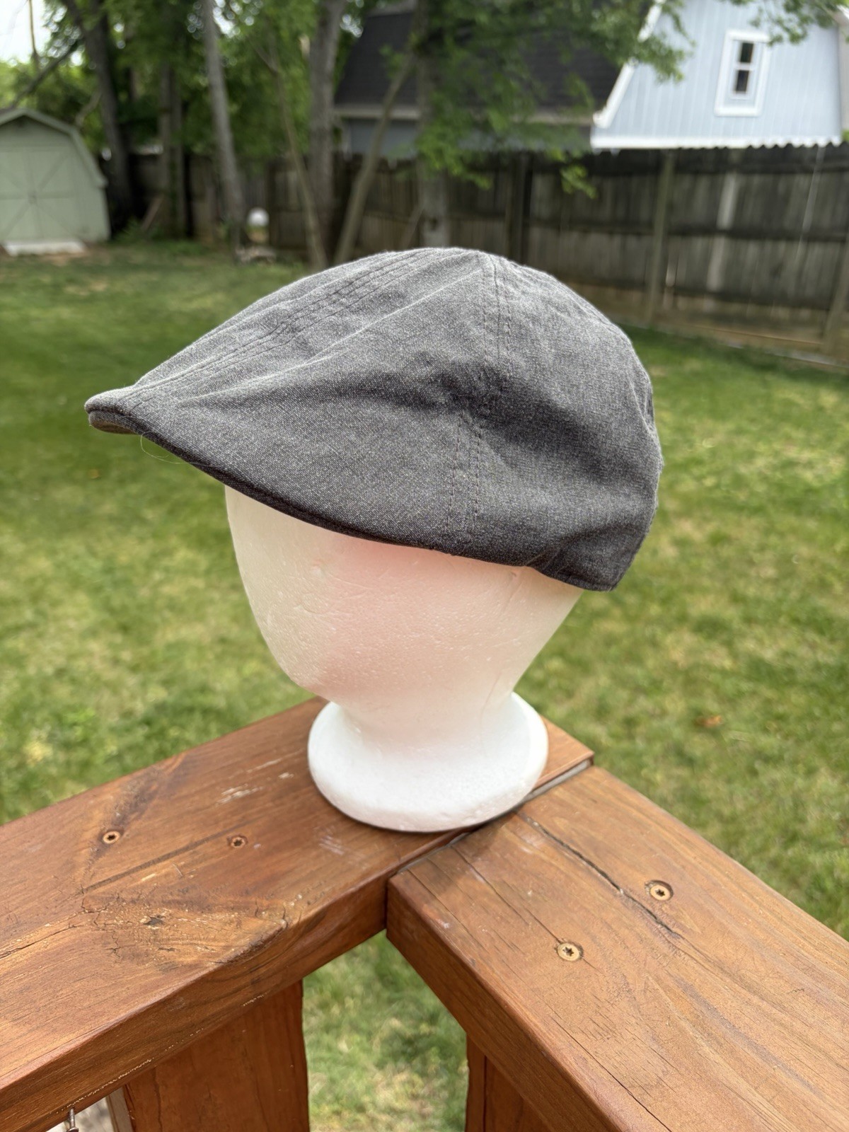 LEVI'S MEN'S SIZE SMALL / MEDIUM NEWSBOY CAP STYLE GRAY LINED 100% Cotton EUC