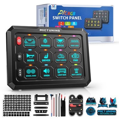 P1C RGB 12-Gang LED Switch Panel Multifunction Control Circuit Relay System IP67