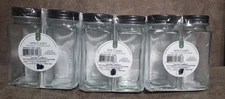 New/Sealed 12 Total Glass Spice Jar w/ Black Lids Target's Bullseye Playground