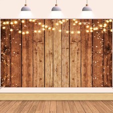 Retro Rustic Brown Wood Plank Backdrop 7x5FT for Parties and Weddings