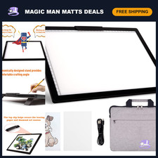 Rechargeable A4 LED Tracing Light Pad with Case, Riser Stands 6 Brightness Lev