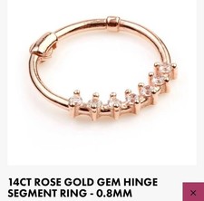 14k rose gold nose piercing jewellery 0.8MM x 8MM