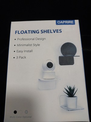 Acrylic Floating Wall Shelves Set of 3 for security camera, CLEAR new 