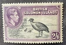 British Solomon Islands 1939 2/6 shilling black & violet stamp mint hinged