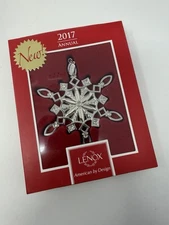 Lenox Annual Snow Majesty Snowflake Ornament Dated 2017 / Silver Bling / Box