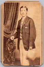 Antique CDV Circa 1860s K.W. Beniczky Handsome Man With Mustache NY