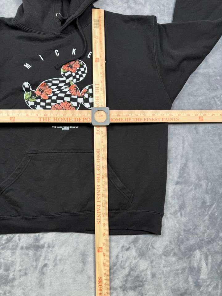 Sudadera con Capucha Negra Disney Para Mujer Mickey Mouse Talla L Cuadros Floral Foto 4 de 4