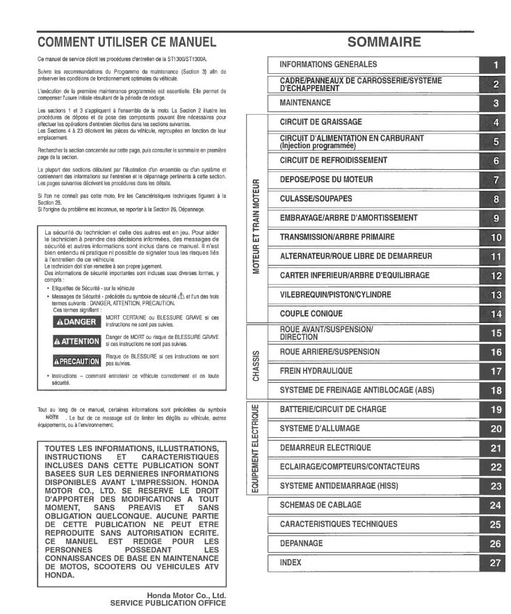 MANUEL ATELIER REVUE RÉPARATION PDF HONDA ST1300 PAN EUROPEAN 2003 - Photo 2/3