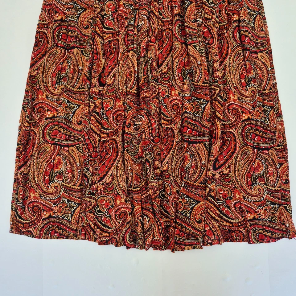 Falda ORVIS Pequeña Roja Midi Cachemira Confort Cintura Cordón Foto 4 de 4