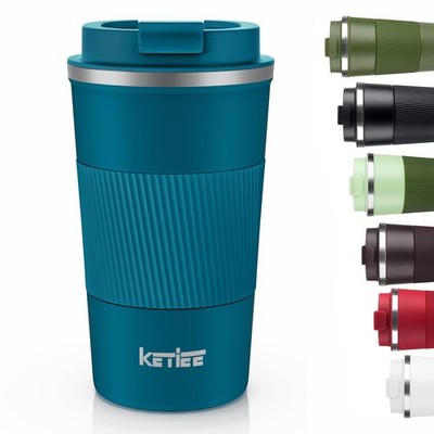 KETIEE Travel Coffee Mug 12oz: Insulated Cup 12.8 Ounces, G1-Blue-A