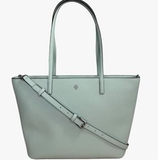 Tory Burch Emerson Top Zip Tote Detachable Crossbody Strap Mint Drop