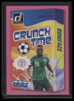 Victor Boniface 2024-25 Donruss #15 Crunch Time Pink Nigeria Soccer Card