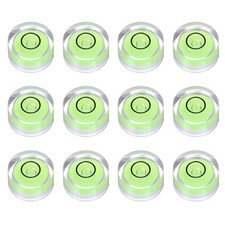 12pcs Circular Bubble Spirit Level 12x6mm Bubble Spirit Level, Green/Black