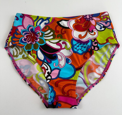Bikini Bay Very Full High Waisted Floral Classic Bikini Bottom   Size  6  NWT