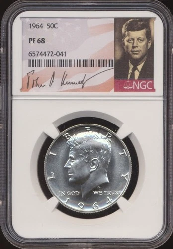 1964 Kennedy Half Dollar NGC PF 68 Kennedy Label