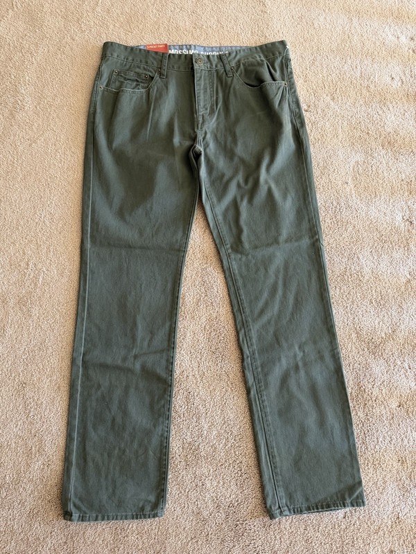 Mossimo Supply Co Pants Mens 36x32 Forest Green 5-Pocket Slim Straight Twill NWT