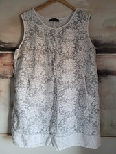 Women's Pretty Kaleidoscope Linen blend s dress Size 20/22 Whire floral Pockets