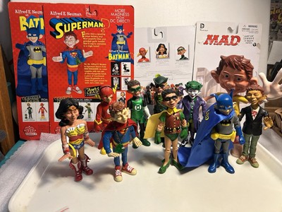 8 MAD MAGAZINE ALRED E. NEUMAN JUST-US-LEAGUE OF STUPID HEROES ACTION FIGURES