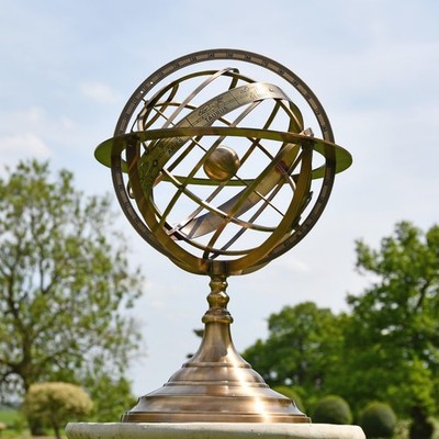 70 cm mittel Messing Garten Ornament Armillarkugel Skulptur Außen Deko