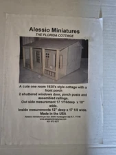 New Alessio Miniatures The Florida Cottage Dollhouse Original Packaging 1" Scale