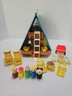 Vintage Fisher Price Little People A Frame House Complete #990