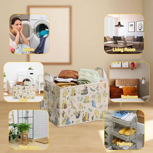 Winnie Basket,the Pooh baby Stuff,Winnie Nursery Decor Laundry Hamper With A - Picture 47 of 49