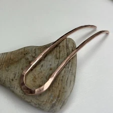 Small Curved Solid Metal, Copper Hair Stick, Shawl Pin