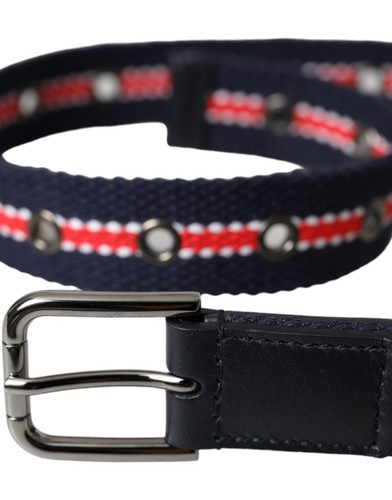 DOLCE & GABBANA Kids Belt Multicolor Canvas Silver Metal Buckle s. S RRP 150usd - Picture 4 of 5