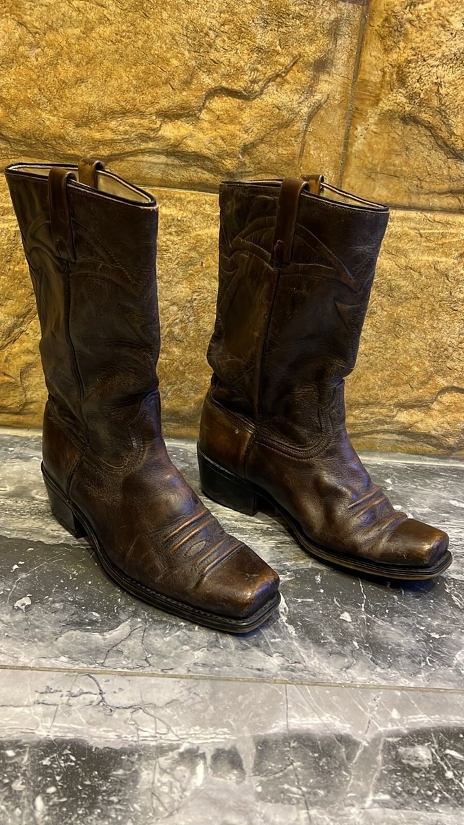 Acme Mens Size 9 EE Brown Leather Ankle Zip Western Cowboy Boots $_57.JPG?set_id=8800005007 main image 2