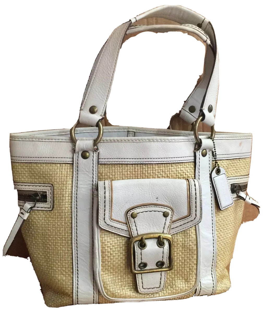 バッグ Coach Legacy Raffia Leather Shoulder Bag Coach Legacy Buckle Straw Leather Shoulder Bag Tote Bag