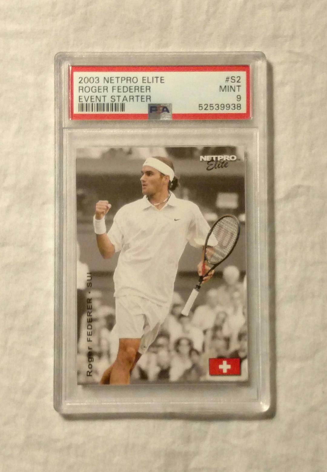 2003 NetPro Elite Event Starter White Shirt Roger Federer #S2 Rookie PSA 9 Mint