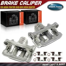 Pair Rear Brake Calipers w/ Bracket for Nissan Frontier 2005-2023 Xterra Suzuki