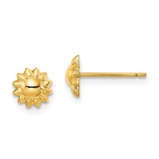 Real 14kt Yellow Gold Madi K Sunflower Post Earrings