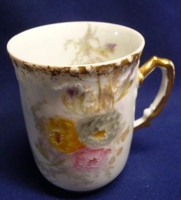 ANTIQUE LIMOGES ELITE FRANCE DEMITASSE CUP&SAUCER FLORAL PATTERN GOLD TRIM #2 - Picture 6 of 10