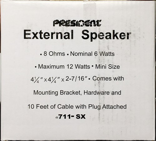 Workman 711-SX President CB Ham Radio 12W 8 Ohm Głośnik zewnętrzny z przewodem 10 stóp - Zdjęcie 3 z 3